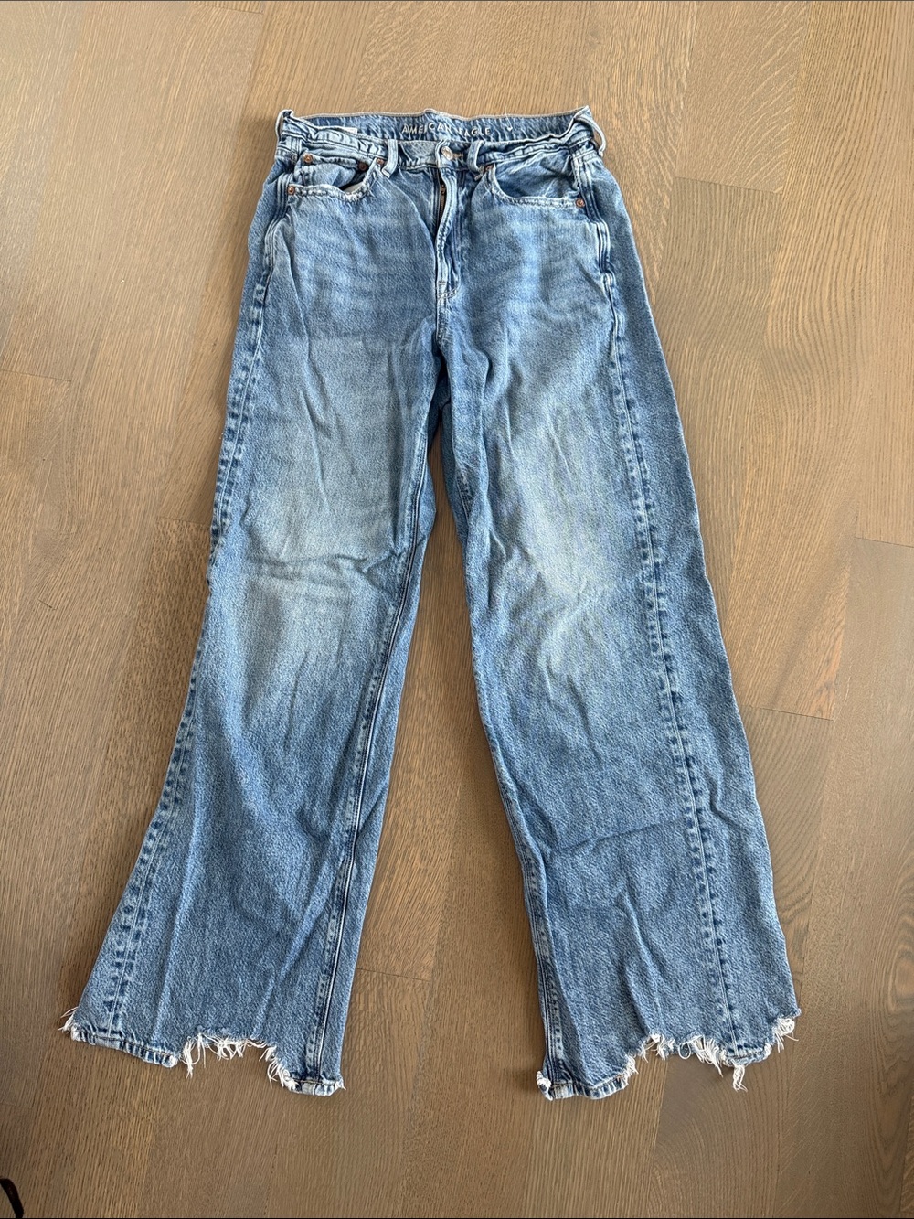 American Eagle super high rise baggy wide leg jean